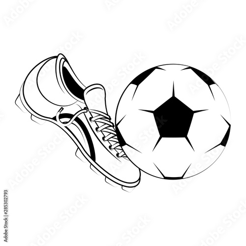 Soccer football sport game concept in black and white