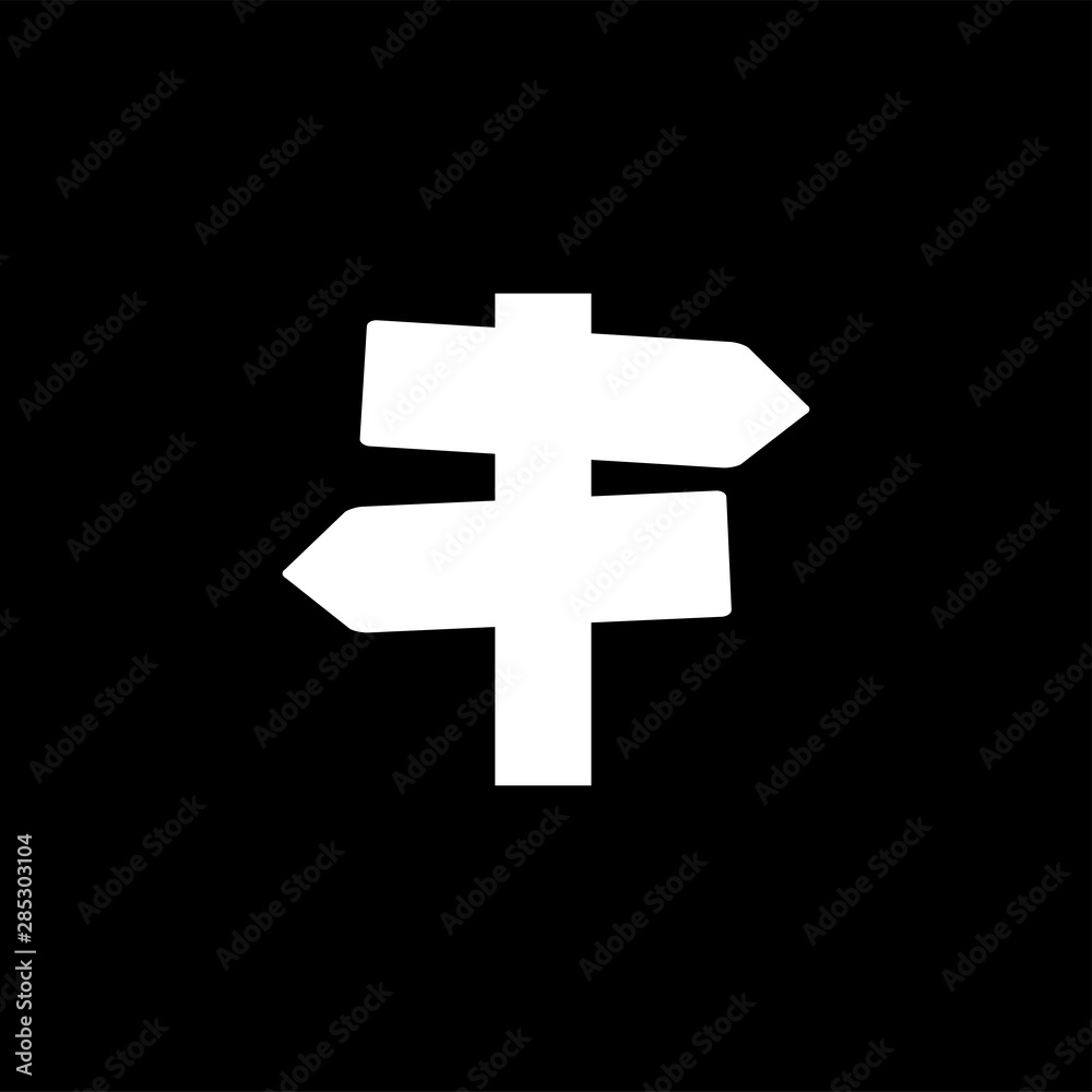 Obraz premium Signpost Icon On Black Background. Black Flat Style Vector Illustration
