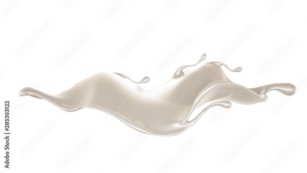 Splash of thick white liquid, milk. 3d illustration, 3d rendering. Splash of thick white liquid, milk. 3d illustration, 3d rendering.