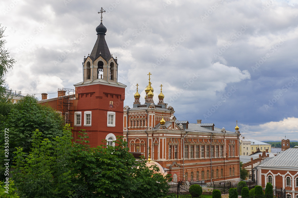 Old yard with Iversky Female Monastery in Samara Russia Old yard with Iversky Female Monastery in Samara Russia