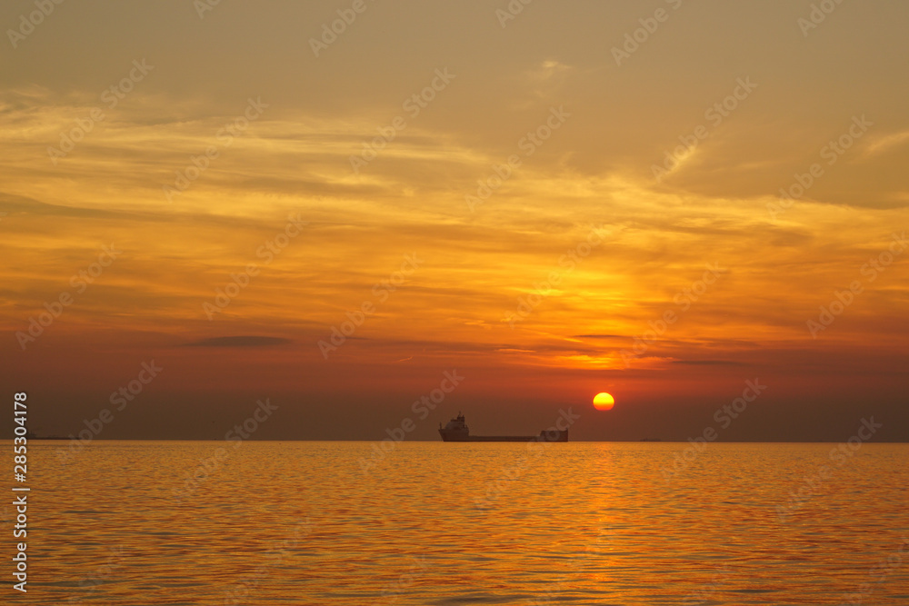 sunset over the sea sunset over the sea