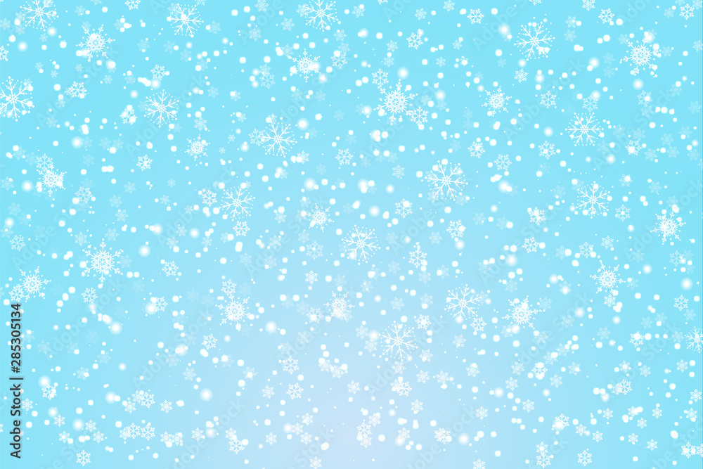 Snow Background. Winter sky. Vector.