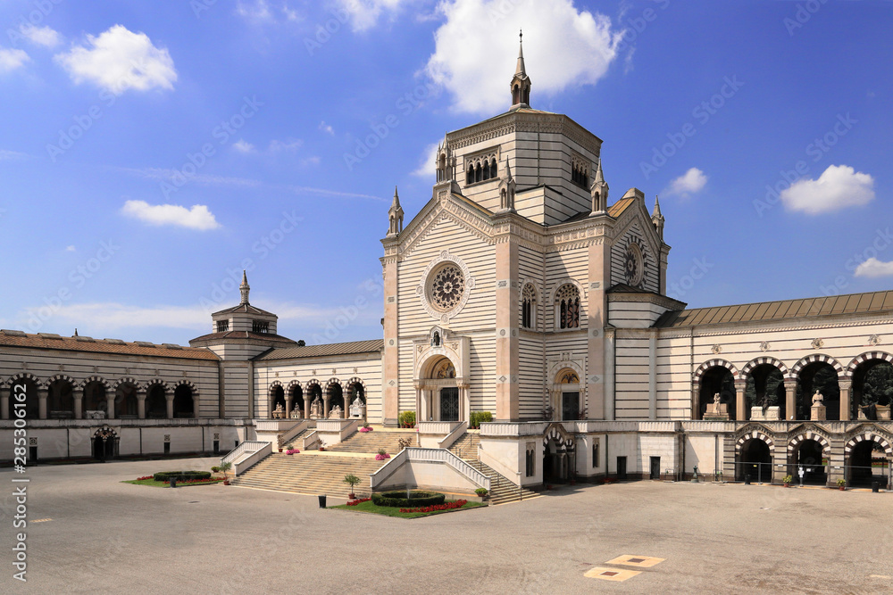 monumental cemetery in milan city in italy	