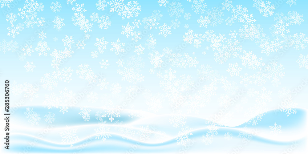 Christmas landscape with falling snowflakes. Christmas landscape with falling snowflakes.