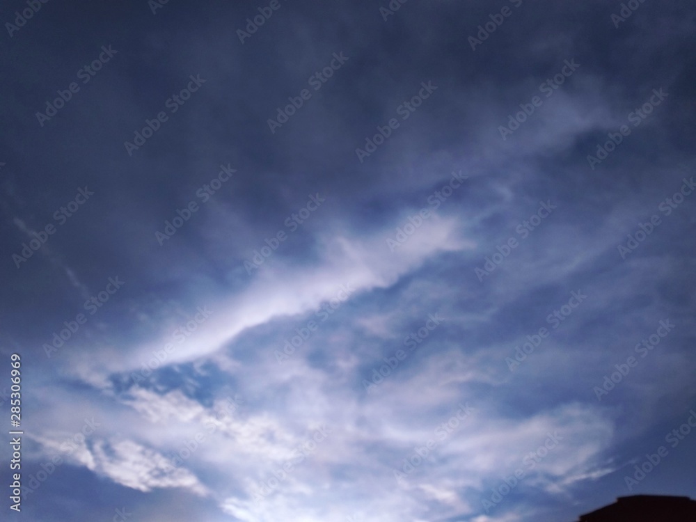 blue sky with unique images of clouds