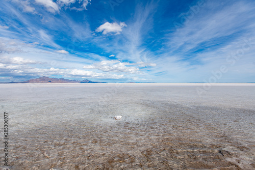 Aerial view of the bonneville salt flats near salt lake city, Utah