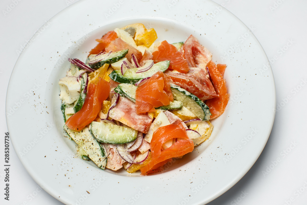 vegetable salad with salmon and avocado vegetable salad with salmon and avocado