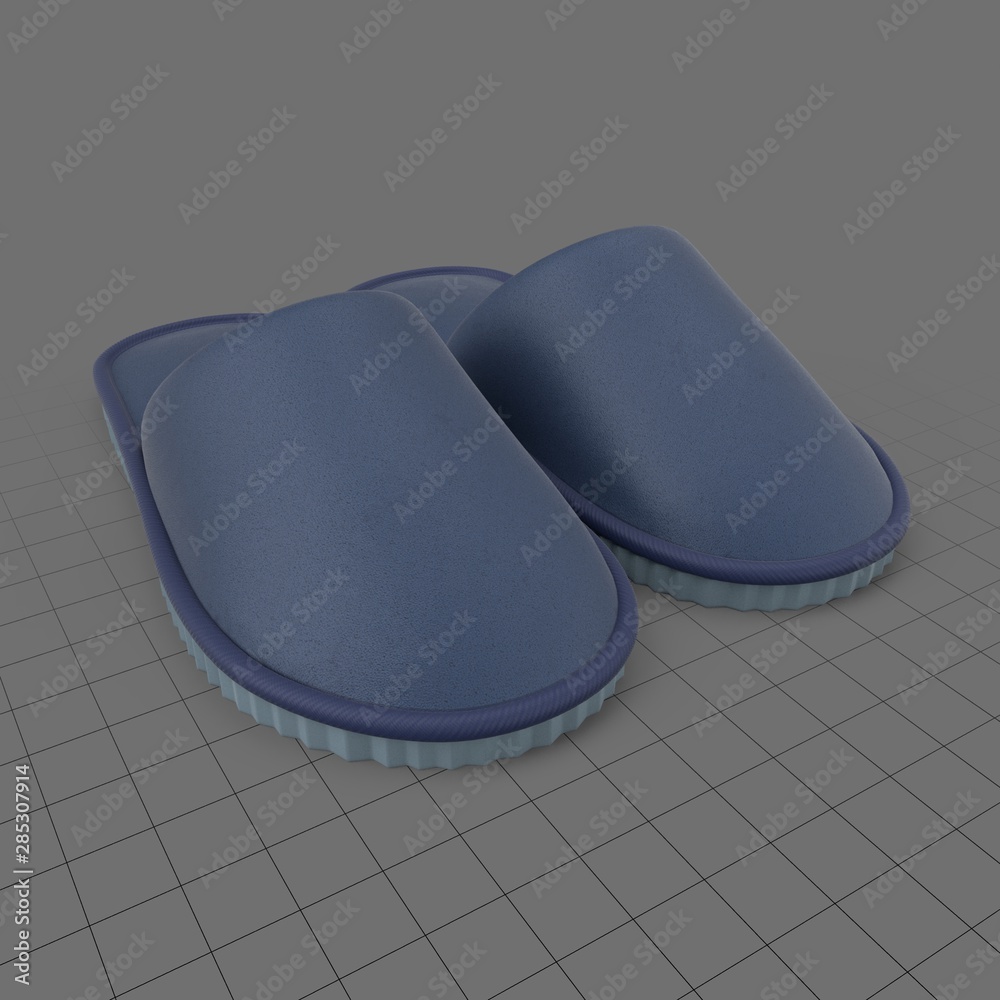 Dark Blue Rubber Flip-Flops Slippers 3D model - TurboSquid 1965722