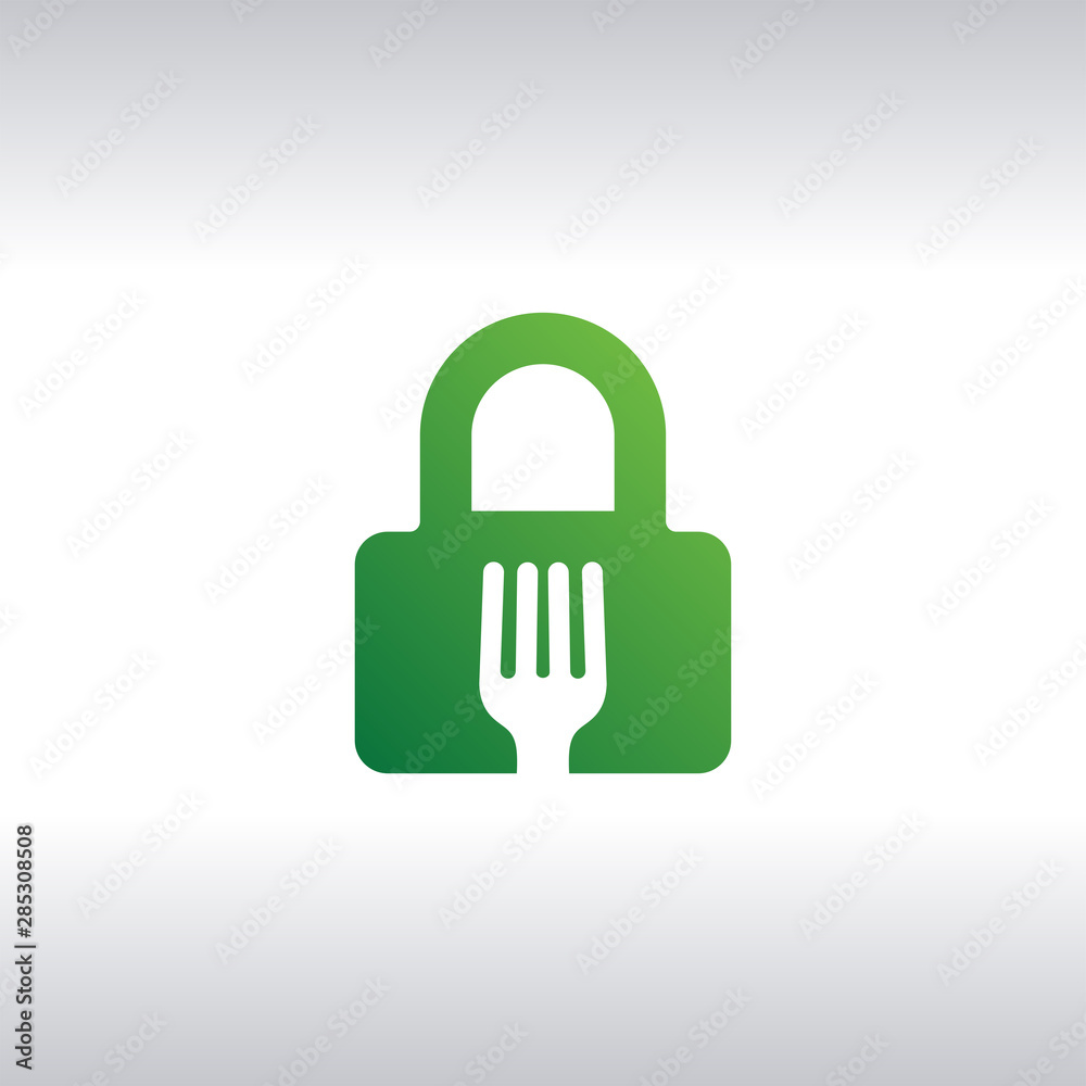 Food Security Lock Icon Logo Design Element. Food Safety icon Food Security Lock Icon Logo Design Element. Food Safety icon