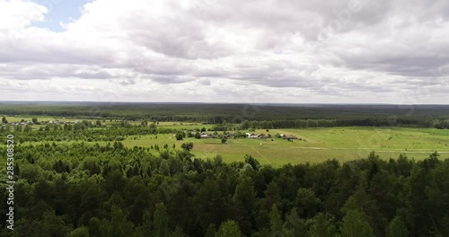 Spruce forest near by coast of lake Morskoy Glaz or Sea Eye, village Shariboksad, Mari El Republic, Russia. Spruce forests are very typical to nature of region and very popular among local tourists. photo