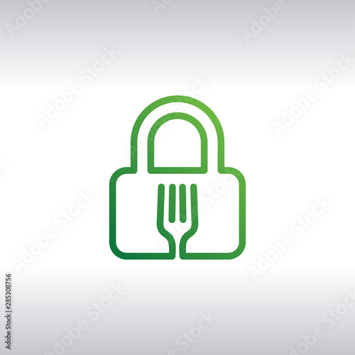 Food Security Lock Icon Logo Design Element. Food Safety icon