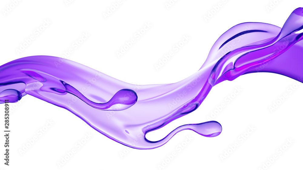 Splash of thick purple liquid. 3d illustration, 3d rendering. Splash of thick purple liquid. 3d illustration, 3d rendering.