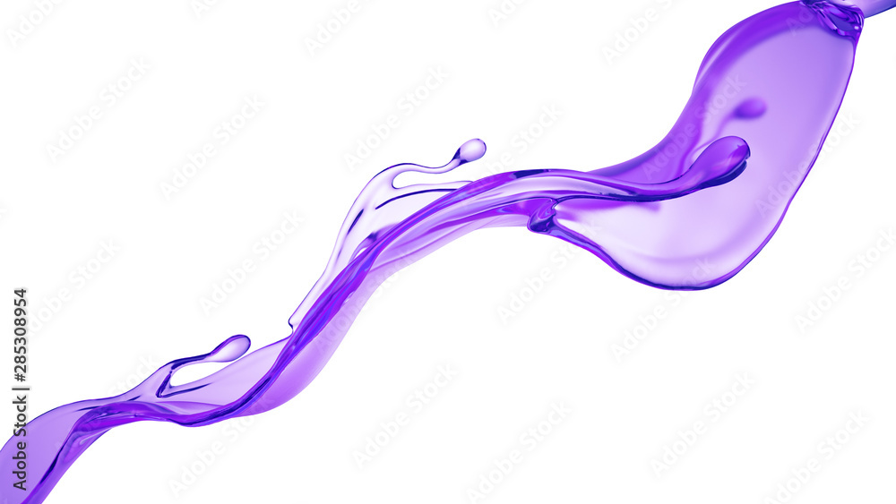 Splash of thick purple liquid. 3d illustration, 3d rendering. Splash of thick purple liquid. 3d illustration, 3d rendering.