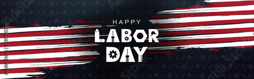 Labor day September 2 background,united states flag, greeting card with brush stroke background in United States national flag colors, modern design vector illustration