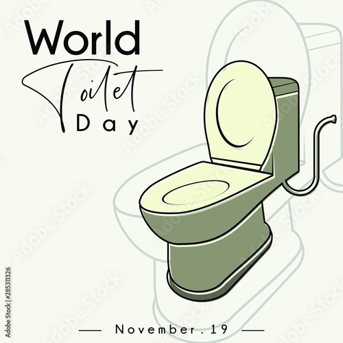 World Toilet Day, Open Toilet Bowl cartoon vector