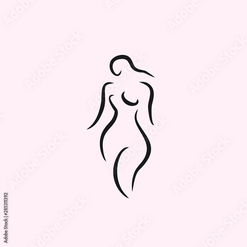 woman line illustration vector nude shape