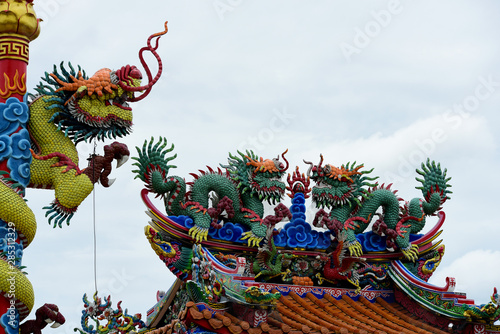 The chinese Temple of Thepsathit Phra Kiti Chaloem in the town of Ang Sila neat Bang Saen photo