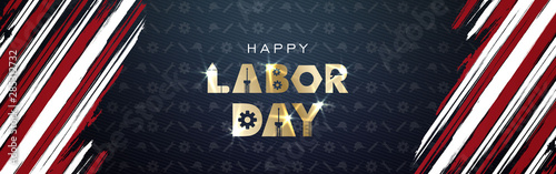 Labor day September 2 background,united states flag, greeting card with brush stroke background in United States national flag colors, modern design vector illustration