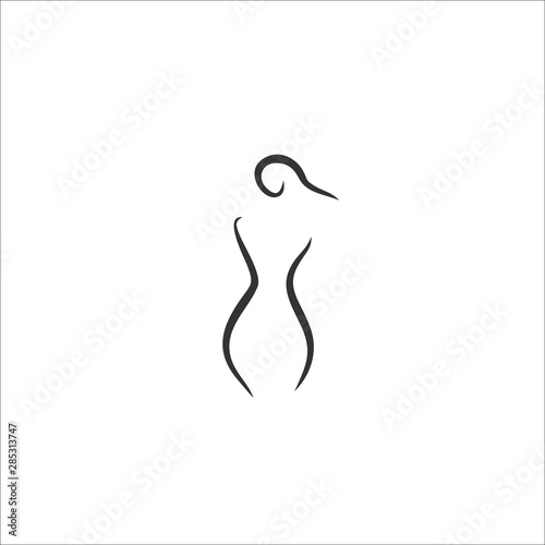 woman line illustration vector nude shape