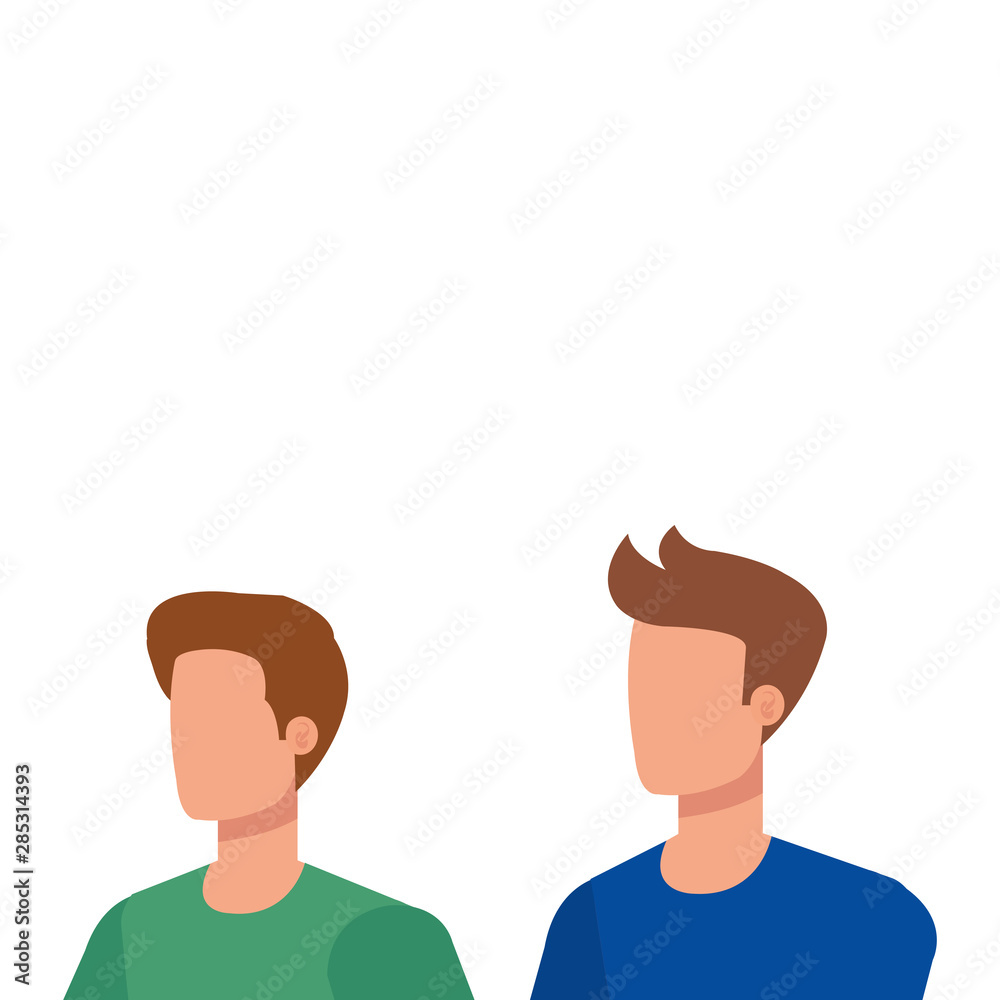young lovers couple avatars characters