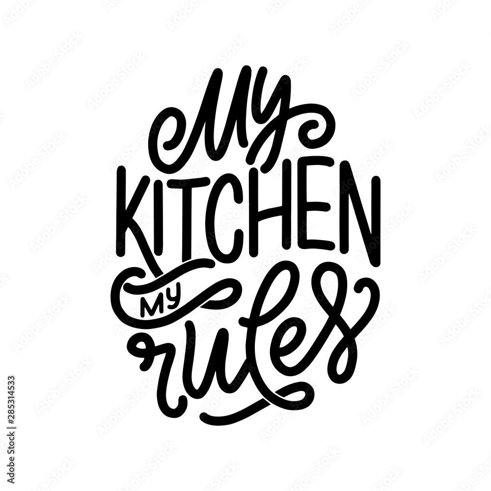Vector card with hand drawn unique typography design element for greeting cards, decoration, prints and posters. Handwritten lettering quote about food and cooking.