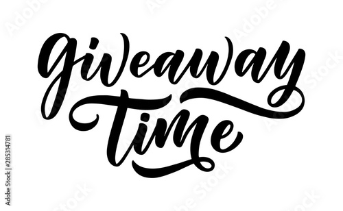 Vintage card with giveaway lettering. Calligraphy text. Decoration template. Vector illustration for holiday design.
