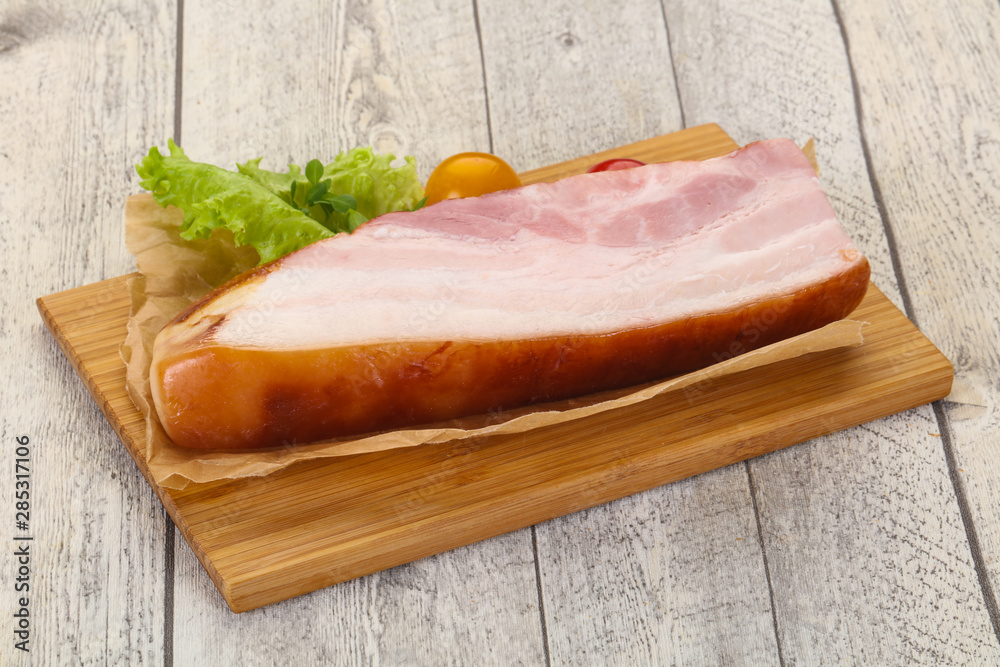 Smoked pork breast with salad leaves Smoked pork breast with salad leaves