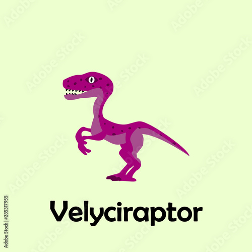 velociraptor dinosaur colored icon. Can be used for web, logo, mobile app, UI, UX photo
