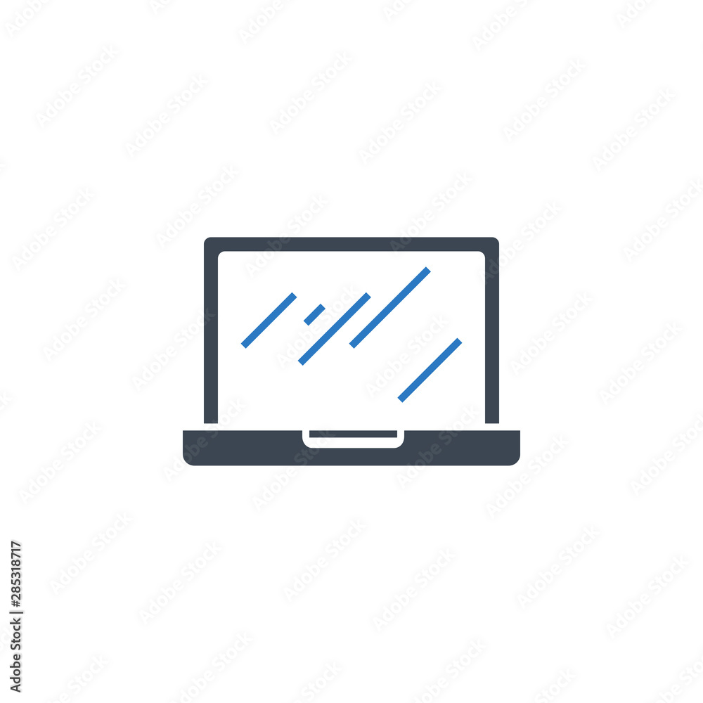 Laptop Flat related vector glyph icon. Laptop Flat related vector glyph icon.