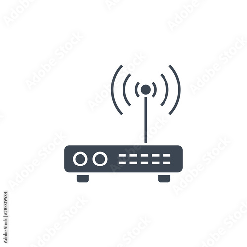 Router related vector glyph icon