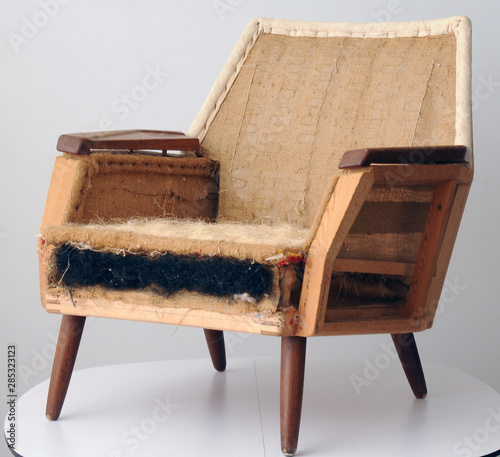 Destroyed armchair, vintage armchair, made in denmark, danisch design photo