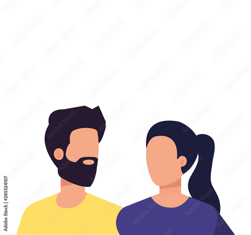 young lovers couple avatars characters young lovers couple avatars characters
