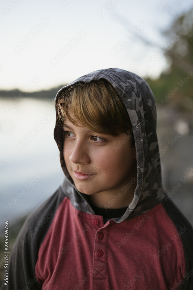 Serious boy outside. Serious boy outside.
