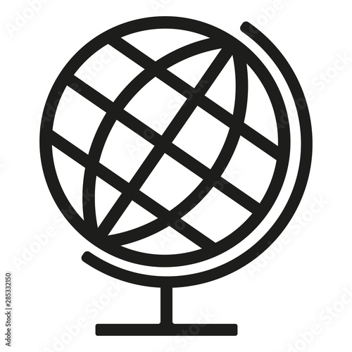 Black globus icon isolated on white background