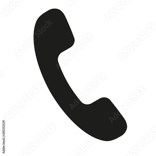 Black telephone icon isolated on white background