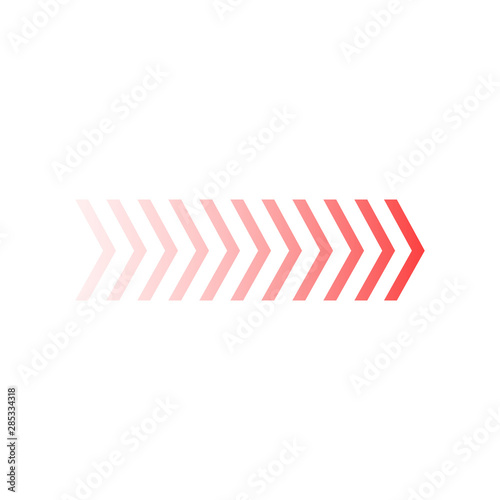 Fade chevron arrows right, vector illustration isolated on white background.