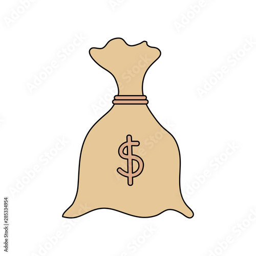 money bag economy isolated icon