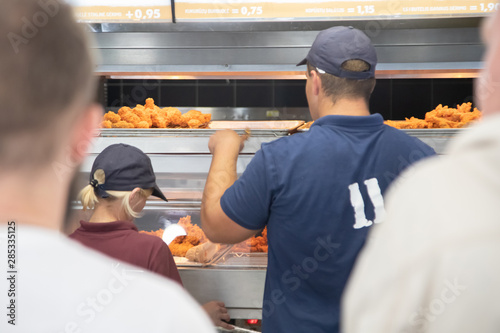 fast food nuggets in a cafe