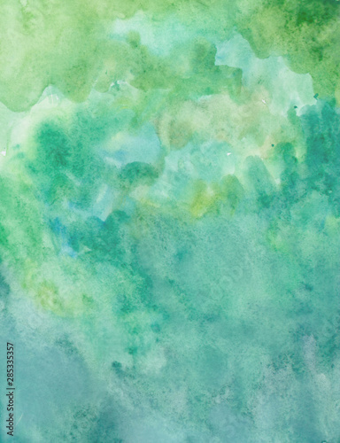 watercolor of blue and green