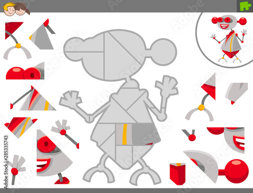 jigsaw puzzle game with funny robot
