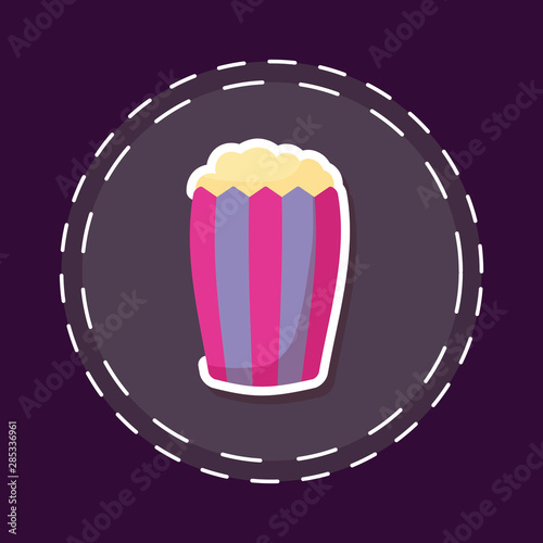 patch of cinema delicious popcorn isolated icon