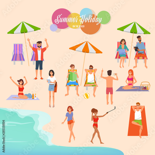 Summer Holiday on the beach background.