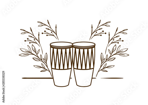 musical instrument congas on white background