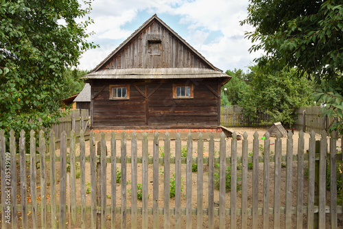 Wooden house in The Folk Culture Museum in Osiek by the river Notec, the open-air museum presents polish folk culture. Poland, Europe photo