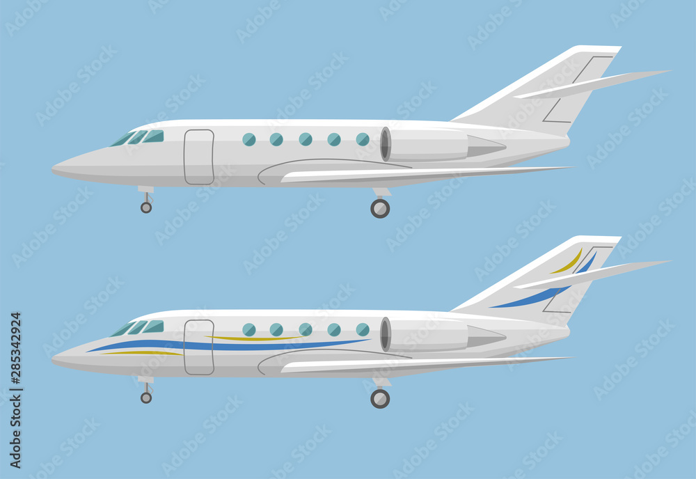 Private jet vector icon. Business jet illustration