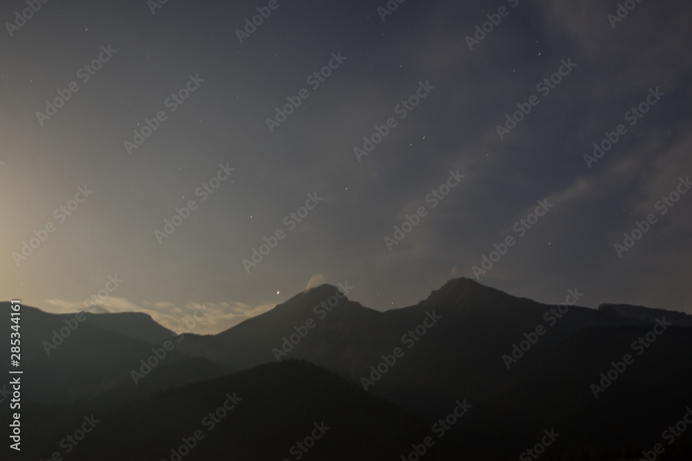 Tatra mountains at night