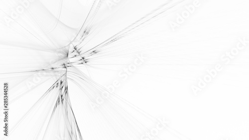 Abstract white texture background element. Fractal graphics 3d Illustration. Three-dimensional composition of glowing lines and motion blur traces. Movement and innovation concept.