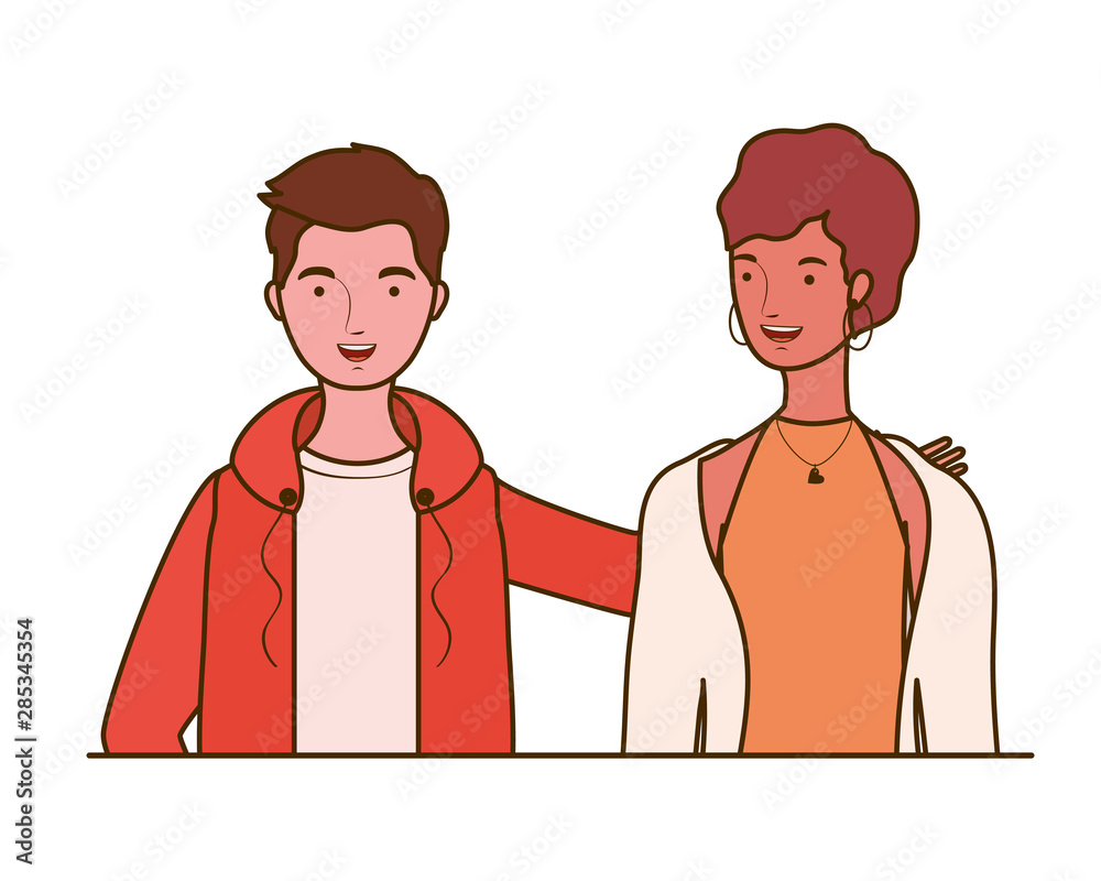 couple of people smiling on white background couple of people smiling on white background
