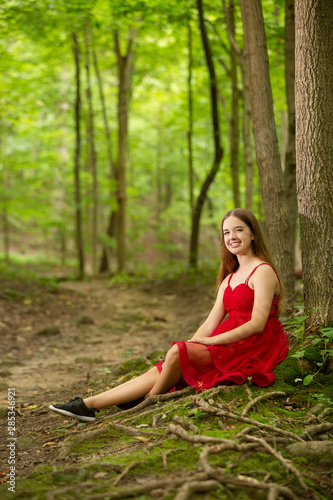 Girl in the red dress