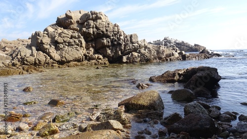 landscape of rocky beach and nature